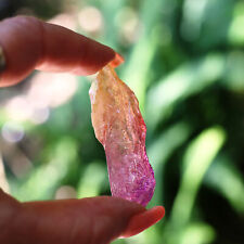 Sunset Aura Quartz 2.25 Inch Lemurian Seed LG Chunky 95 ct Crystal #61 picture