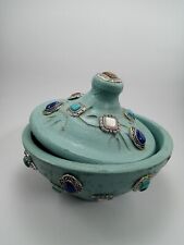 Handmade An Old Pot Inlaid With Original Colorful Stones, Pottery Collectibles picture