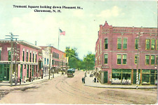 Claremont NH Tremont Square looking Down Pleasant Street 1913 picture