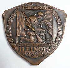 RARE 1918 Illinois Centennial National Livestock Expo Bronze Award Medal picture