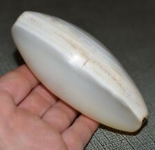 BIG Antique 18th-19th Century White Banded Agate Bead From Nigeria African Trade picture