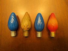 4 Vintage & Antique C-9 Swirl Flame GE Tested & Working Multicolor Bulbs picture