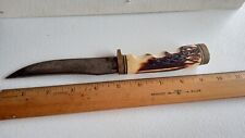 VINTAGE SCHRADE U.S.A. NO.153UH GOLDEN SPIKE FIXED BLADE KNIFE L@@K picture