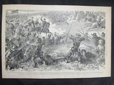 1885 Civil War Print - Federal Cavalry Attacking Confederates at Malvern Hill picture