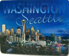 Seattle Washington Blue Skyline Montage 3D Fridge Magnet picture