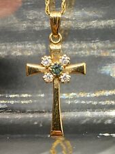 Vtg. 14k gold filled cross pendant and necklace picture