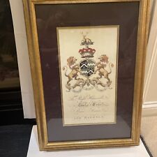 Framed Print Royal Coat of Arms Right Hon. Charles Cooks Baron & Baronet  27x19” picture