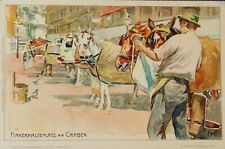 EARLY Signed Junker 1900 Horse Stable feeding time bag Ernest Nister Germany picture