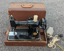 Vintage Sewmor Tip Top Sewing Machine Model 303 w/ Foot Pedal & Case As Is Parts picture