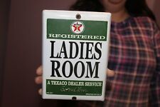 Texaco Ladies Rest Room Gas Station Embossed Porcelain Metal Sign picture