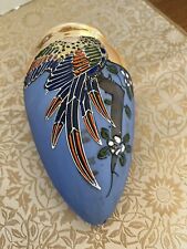 Vtg/ Lusterware /Japan Moriage Hand Painted/ Bird & Floral/Wall Pocket/vase picture