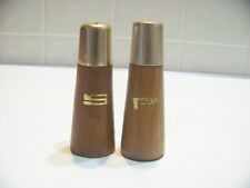 Vintage Mid Century Modern wood salt and pepper shakers picture
