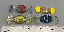 4 Vintage Hand Blown Glass Wrapped Candy Pieces 2” Inch Lot Set picture