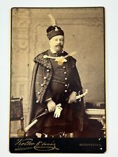 Hungarian Military Office Armed with Ceremonial Sword & Dress in Budapest 1884 picture
