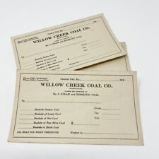 Vintage 1940s Willow Creek Coal Company Miners & Shippers Bill Central City, KY picture