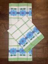 Vintage 60’s/70’s Flower Power Mod Linen Hand Kitchen Towels Royal Terry Calif. picture