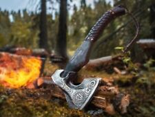 Handmade Forged Carbon Steel  VIKING AXE  Ash Wood Shaft Anniversary Gift picture