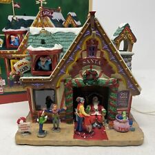 Lemax Santa's Cabin Lighted Christmas Village House 35554 2013 Rare picture