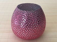 Metallic Pink Dimpled FTD Glass Vase 3.75” Opening 6” Across Bowl picture