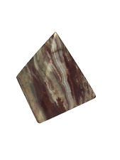 Vintage Marble Pyramid 3 x 3 x 3 1/2 Brown PreOwned Paperweight picture
