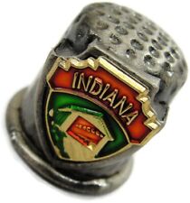 Indiana Metal Thimble Silver Tone Vintage Covered Bridge picture