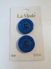 Vtg La Mode 2ct ROYAL BLUE Buttons on Card Style 3764 7/8