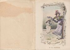 1899 menu showing glamorous lady for C S Curteis picture