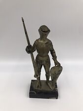 Depose Italy 89 Medievil Knight Suit Armour Statue Shield Joust Carrara Marble picture