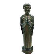 Saint Benedict Bearded African Wood carved Figure Santos Praying 14