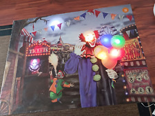 20 INCH LED CLOWN CANVAS WITH LIGHT AND SOUND SPOOKY NEW SEALED  picture