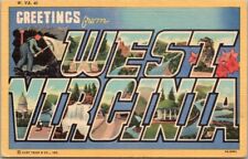 Vintage WEST VIRGINIA Large Letter Postcard Mutli-View Curteich Linen / c1939 picture