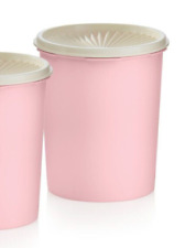 New TUPPERWARE Vintage Style Canister PINK Servalier  11 Cup w Seal BPA FREE picture