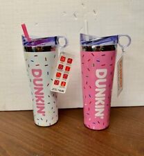 Dunkin Donuts Pink and White Sprinkle Tumbler Set Spring 2024  picture