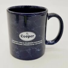 Cooper Tires Coffee Cup Mug Blue Classic Logo EUC Vintage Marble Look  picture
