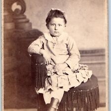 c1870s Reading, PA Adorable Little Girl CdV Photo Card Cute Eyes EE Hafer H23 picture