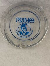 PRIMO BEER glass ashtray VINTAGE HAWAIIAN Warrior Chieftan Honolulu COOL MCM 70s picture