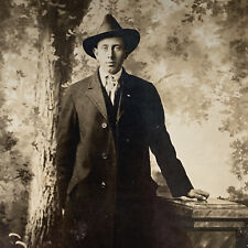 Antique RPPC Photograph Postcard Handsome Cowboy Man Cincinnati Cleveland OH picture