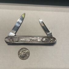 Silver Pocket Knife 2 Blades  12 Tribes of Israel Vintage picture