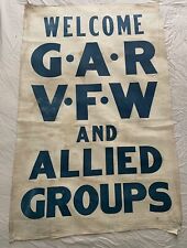 1914-40’s GAR WWI WWII VFW Memorial Day July 4th Picnic Veterans Reunion Banner picture
