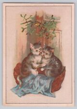 Vintage Victorian Era Trade Card Cats Playing picture