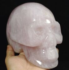 7.7lb RARE NATURAL ROSE QUARTZ stone Crystal Carved SKULL RING Healing picture