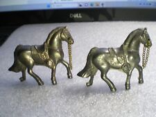 LOT OF 2 VINTAGE METAL MINIATURE HORSE FIGURINES 2.5'' picture