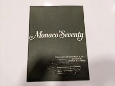 1970 Dodge Monaco's Seventy If You Expect Good Things Dealership Sales Brochure picture