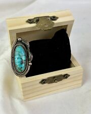 Native American Sterling Silver, Turquoise Ring, Size 6 . picture