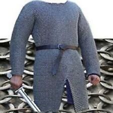 Round Riveted With Flat Warser Chainmail shirt 6 large Size full sleeve Hubergio picture