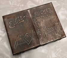 RARE Vintage WWII German Esbit Kocher Folding Tin Pocket Field Stove picture