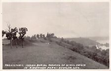 RPPC Sioux Tribe Burial Mounds Birkmose Park Hudson WI Photo Vtg Postcard B56 picture