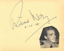 Handsome 1940s Actor RICHARD NEY Scarce Signed Album Page - MRS. MINIVER Star picture