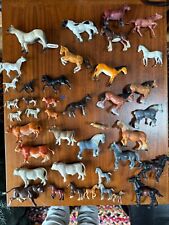 Lot if 42 Vintage Rubber Animals, Bulls Cow calves Dogs Horses, ERTL Schleich picture