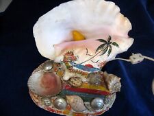 VTG 1950s MCM TV Lamp Conch Sea Shell Light Beach Tiki souvenir Decor Kitsch picture